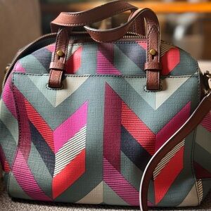 Fossil Chevron Leather Purse